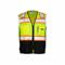 High Visibility Vest, ANSI Class 2, U, XL, Lime, Mesh Polyester, Zipper, Contrasting