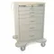 Medical Procedure Cart, Steel, Swivel/ Swivel with Brake, Gray