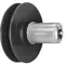 Spring Loaded V-Belt Pulley, Bore 3/4 In, Length 7.13 In