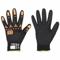 Knit Gloves, Size 2XL, Full, Dipped, Nitrile, Acrylic, Sandy, Black, 1 Pair
