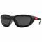 Safety Glasses, Polarized, Wraparound Frame, Full-Frame, Polarized, Black, Red, Unisex