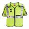 Safety Vest, Ansi Class 3, X, L/Xl, Lime, Mesh Polyester, Hook-And-Loop, Single, Mic Tab