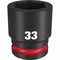 Standard Impact Socket, 3/4 Inch Drive Size, 33 mm, 6-Point