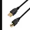 USB Cable, 2.0, 15 ft Cable Length, Black, A Male to B Male