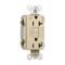 GFCI Receptacle, Hospital Grade, Isolated Ground, 20A, 125V, Ivory