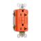 GFCI Receptacle, Tamper Resistant, Isolated Ground, 20A, Orange