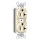 Heavy Duty Duplex Receptacle, Plug Load Controllable, 20A, 125V, Light Almond