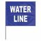 Marking Flag, 4 x 5 Inch Flag Size, 21 Inch Staff Ht, Blue, Water Line, No Image