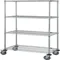 Mobile Cart, 4 Wire Shelf, 18 x 36 x 80 Inch Size