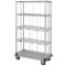 Wire Shelf Cart, 3 Sided Dolly Base With Rods And Tabs, 24 x 60 x 81 Inch Size