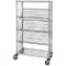 Wire Cart, Slanted Shelf, Enclosed, 24 x 36 x 69 inch Size