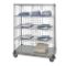 Mobile Cart, Dolly Base, 5 Shelf, Enclosed Panel, 24 x 48 x 70 Inch Size