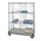 Mobile Cart, Dolly Base, 4 Shelves, Enclosed Panel, 24 x 48 x 81 Inch Size