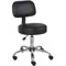 Medical Stool, 275 Lbs. Weight Capacity, Chrome Base, Black Seat