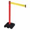 Barrier Post With Belt, PVC, Red, 40 Inch Height, 2 1/2 Inch Dia.