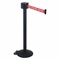 Barrier Post With Belt, Black, 40 Inch Height, 2 1/2 Inch Dia.