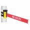 Retractable Belt Barrier, Red With White Text, No Entry, Powder Coated, 10 ft Belt Length