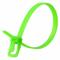 Releasable Cable Tie, 10 Inch Length, Fluorescent Green, Max. 71 mm Bundle Dia, 100 PK