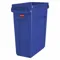 Trash Can, Rectangular, Blue, 16 gal Capacity, 11 Inch Width/Dia, 22 Inch Depth