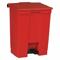 Step Can, Plastic, Red, 18 gal Capacity, 19 3/4 Inch Width/Dia