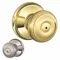 Knob Lockset, 2, Georgian, Bright Brass/Bright Chrome, Not Keyed