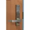 Door Lever Lockset, Spell M Escutcheon, Stainless Steel, Less Cylinder