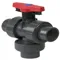 Full Port Ball Valve, Vertical, Socket, 1-1/4 Size, 3-Way, T1 Port, FKM