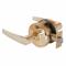 Lever Lockset, Grade 2, Qcl230 Slate, Bright Brass, Lockset Is Keyless