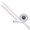 Bevel Protractor, 0 Deg to 360 Deg Range, 1/2 Deg Graduations, +/-1/4 Deg Accuracy, Steel