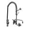 Pre-Rinse Faucet, Spring Action, Wall Mount, 8 Inch, 12 Inch ADF, 4-Way Cross