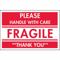 Instructional Handling Label, Fragile/Thank You, 3 Inch Label Width, 2 Inch Label Height