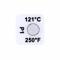 Non Reversible Temp Indicator, Vertical Strip, 1 Point, 250 Deg. F, 121 Deg. C, 210Pk