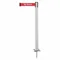 Spike Post, Plastic, White, 43 Inch Height, 2 1/2 Inch Dia., Stake, No Entry