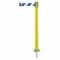 Stâlp cu vârf, plastic, galben, înălțime stâlp de 43 inchi, diametru stâlp de 2 1/2 inch, țăruș, oțel