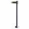 Fixed Barrier Post With Belt, Steel, Satin Chrome, 36 1/2 Inch Post Height, Flange