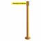 Fixed Barrier Post With Belt, Steel, Yellow, 36 1/2 Inch Post Height, 2 1/2 Inch Post Dia