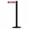 Barrier Post With Belt, Stainless Steel, Black, 38 Inch Height, 2 1/2 Inch Dia.