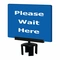 Acrylic Sign Blue Please Wait Here