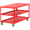 3 Shelf Utility Cart With Flush Top, 30 x 48 Inch Shelf, Red, 30 x 53 x 36 Inch Size