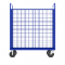 Cage Cart, 3 Sided, No Shelf, 12 gauge Steel, 57 x 30 x 68 Inch Size, Blue