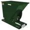 Self Dumping Hopper, Light Duty, 0.75 cu. yd., 2000 Lb., Hunter Green, Steel