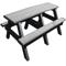 Picnic Table, Rectangle, 96 Inch Size, Grey Top/Seats