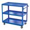 Steel Service Cart Three Shelves, 1000 Lb. Capacity, Blue