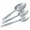 Three-Piece Measuring Scoop Set, 1/8, 1/4 And 1/2 cup, Stainless Steel, Gray