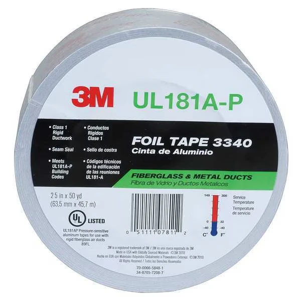 Foil Tape, 2-1/2 Inch W x 50 yd, Clear