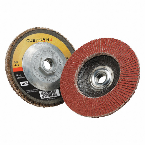 3M 967A Flap Disc, Ceramic, 4 1/2 Inch Disc Diameter, 40 Abrasive Grit | CF2DQC 30CP36