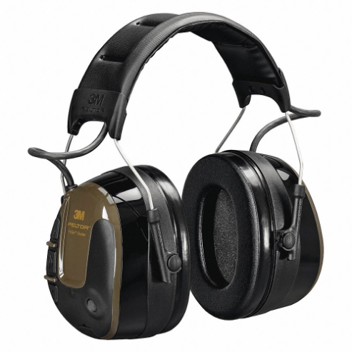 Electronic Ear Muffs, Over-The-Head Earmuff, 26 Db Nrr, Wired, Green, Foam, Protac Shooter