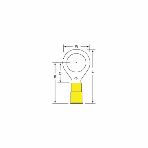 3M MV10-12RK Ring Terminal Yellow Brazed 12-10, 500 Pk | AC2FJZ 2JLL9