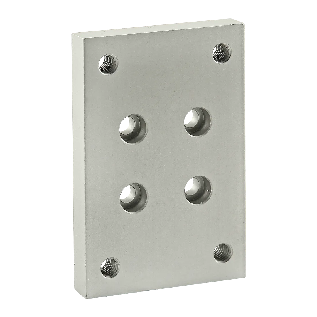 80/20 2418 Base Plate, Flange Mount, 5/16-18 Thread Size, Aluminum, Clear | AE4EXV 5JRN1