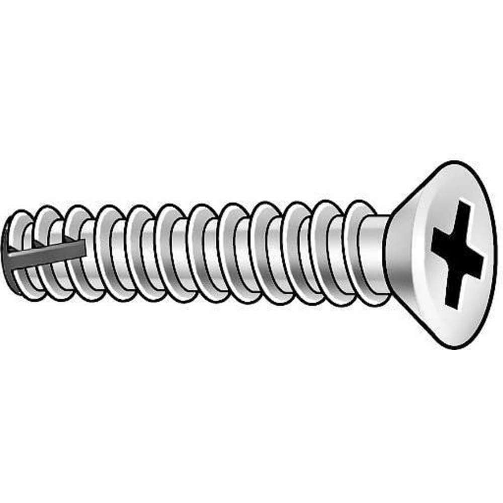 Thread Cutting Screw, 10-32 Thread Size, SS, 0.116 In Head Ht., 5/8 In Lg., 50PK